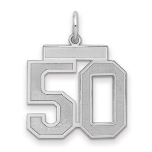 Sterling Silver, Jersey Collection, Medium Number 50 Pendant